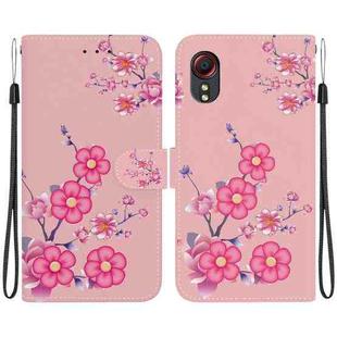 For Samsung Galaxy Xcover 5 Crystal Texture Colored Drawing Leather Phone Case(Cherry Blossoms)