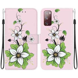 For Samsung Galaxy S20 FE 5G Crystal Texture Colored Drawing Leather Phone Case(Lily)