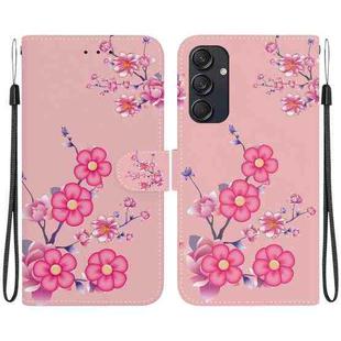 For Samsung Galaxy M55 Crystal Texture Colored Drawing Leather Phone Case(Cherry Blossoms)