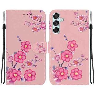 For Samsung Galaxy M15/F15 Crystal Texture Colored Drawing Leather Phone Case(Cherry Blossoms)