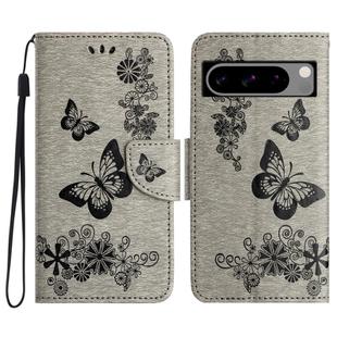 For Google Pixel 8 Pro Butterfly Embossed Flip Leather Phone Case(Grey)