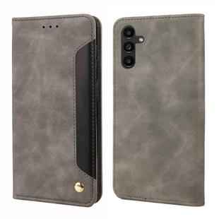 For Samsung Galaxy A05s Skin Feel Splicing Leather Phone Case(Grey)