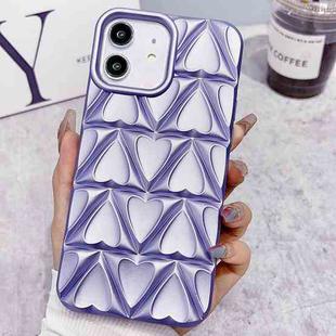 For iPhone 12 Little Love Oil Spray Phone Case(Purple)