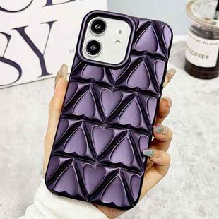 For iPhone 12 Little Love Oil Spray Phone Case(Dark Purple)