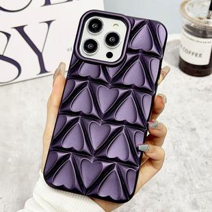 For iPhone 12 Pro Little Love Oil Spray Phone Case(Dark Purple)