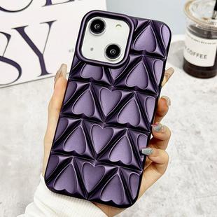 For iPhone 14 Little Love Oil Spray Phone Case(Dark Purple)