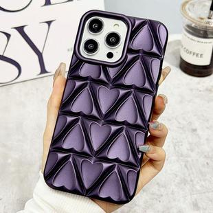 For iPhone 14 Pro Little Love Oil Spray Phone Case(Dark Purple)