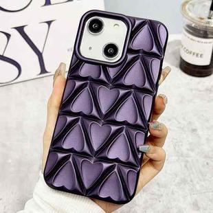 For iPhone 15 Little Love Oil Spray Phone Case(Dark Purple)