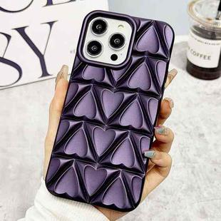 For iPhone 15 Pro Little Love Oil Spray Phone Case(Dark Purple)