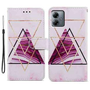 For Motorola Moto G14 Painted Pattern Horizontal Flip Leather Phone Case(Marble)