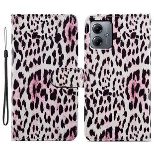For Motorola Moto G14 Painted Pattern Horizontal Flip Leather Phone Case(Leopard)