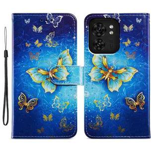 For Motorola Edge 40 Painted Pattern Horizontal Flip Leather Phone Case(Butterfly)