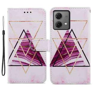 For Motorola Moto G84 Painted Pattern Horizontal Flip Leather Phone Case(Marble)