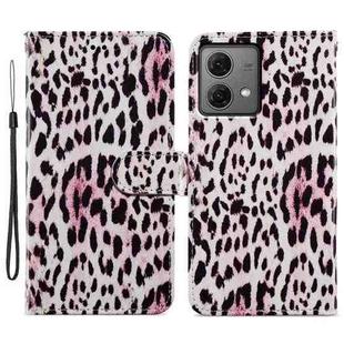 For Motorola Moto G84 Painted Pattern Horizontal Flip Leather Phone Case(Leopard)