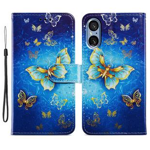 For Sony Xperia 5 V Painted Pattern Horizontal Flip Leather Phone Case(Butterfly)