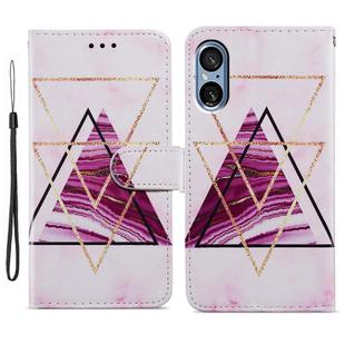 For Sony Xperia 5 V Painted Pattern Horizontal Flip Leather Phone Case(Marble)