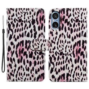 For Sony Xperia 5 V Painted Pattern Horizontal Flip Leather Phone Case(Leopard)