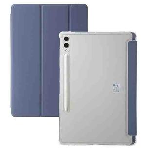 For Samsung Galaxy Tab S9 3-Fold Clear Acrylic Leather Tablet Case(Lavender)