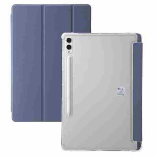 For Samsung Galaxy Tab S9 Ultra/S8 Ultra 3-Fold Clear Acrylic Leather Tablet Case(Lavender)