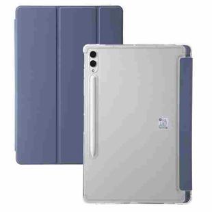 For Samsung Galaxy Tab S10 FE+ 3-Fold Clear Acrylic Leather Tablet Case(Lavender)