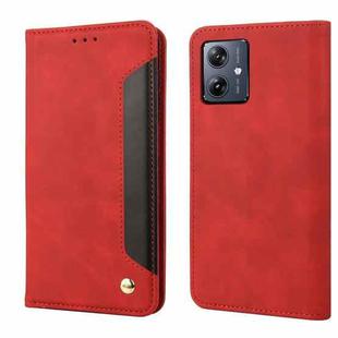 For Motorola Moto G55 Skin Feel Splicing Leather Phone Case(Red)