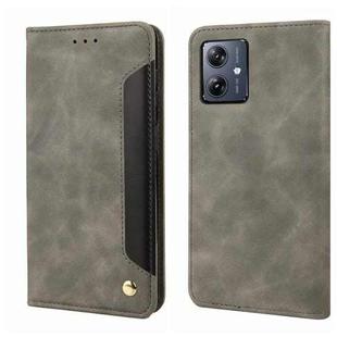 For Motorola Moto G55 Skin Feel Splicing Leather Phone Case(Grey)