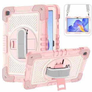 For Honor Pad X8 360 Degree Rotation PC Contrast Silicone Tablet Case(Rose Gold)