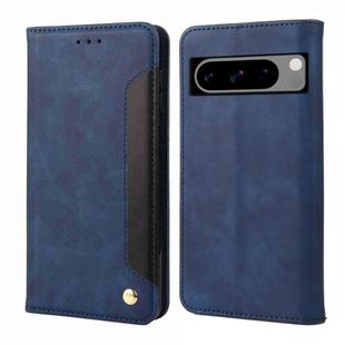 For Google Pixel 8 Skin Feel Splicing Leather Phone Case(Blue)