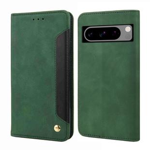For Google Pixel 8 Skin Feel Splicing Leather Phone Case(Green)