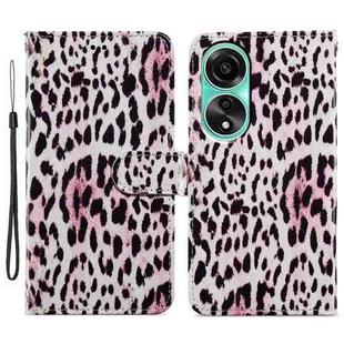 For OPPO A58 4G Painted Pattern Horizontal Flip Leather Phone Case(Leopard)