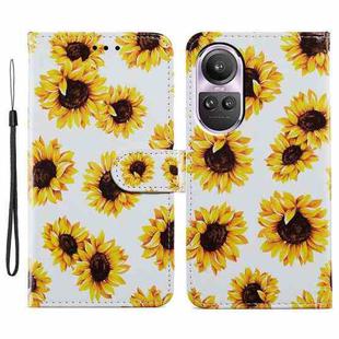 For OPPO Reno10 /10 Pro Global Painted Pattern Horizontal Flip Leather Phone Case(Sunflower)