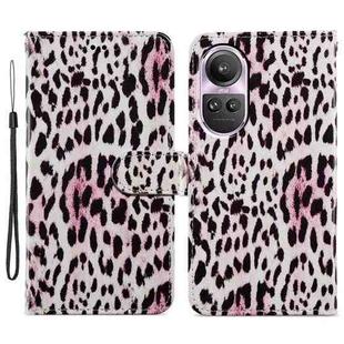 For OPPO Reno10 /10 Pro Global Painted Pattern Horizontal Flip Leather Phone Case(Leopard)