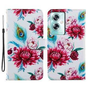For OPPO A79 5G / A2 5G Painted Pattern Horizontal Flip Leather Phone Case(Peacock Flower)