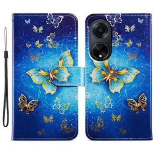 For OPPO A98 Painted Pattern Horizontal Flip Leather Phone Case(Butterfly)