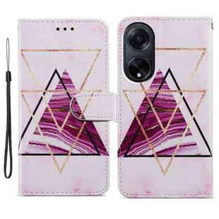 For OPPO A98 Painted Pattern Horizontal Flip Leather Phone Case(Marble)