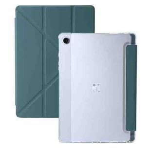 For Samsung Galaxy Tab A9 Clear Acrylic Deformation Leather Tablet Case(Deep Green)