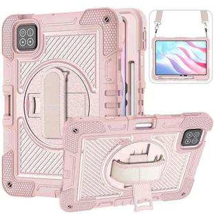 For Xiaomi Pad 7 / 7 Pro 360 Degree Rotation PC Contrast Silicone Tablet Case(Rose Gold)