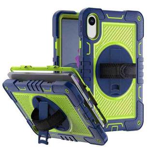 For Xiaomi Redmi Pad 2 360 Degree Rotation PC Contrast Silicone Tablet Case(Navy Blue + Yellow Green)