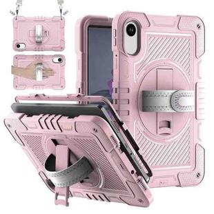 For Xiaomi Redmi Pad 2 360 Degree Rotation PC Contrast Silicone Tablet Case(Rose Gold)