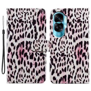 For Honor 90 Lite Painted Pattern Horizontal Flip Leather Phone Case(Leopard)