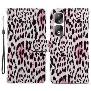 For Honor 90 Pro Painted Pattern Horizontal Flip Leather Phone Case(Leopard)