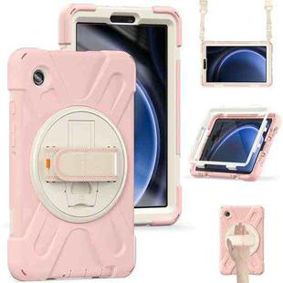 For Samsung Galaxy Tab A9+ Rotary Handle Grab TPU + PC Tablet Case(Pink)
