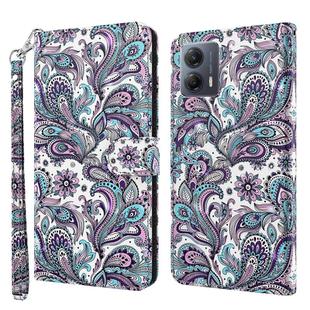 For Motorola Moto G14 3D Painting Pattern Flip Leather Phone Case(Swirl Pattern)