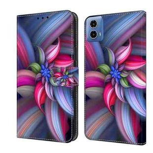 For Motorola Moto G24 Crystal 3D Shockproof Protective Leather Phone Case(Colorful Flower)