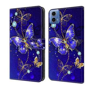 For Motorola Moto G24 Crystal 3D Shockproof Protective Leather Phone Case(Diamond Butterfly)