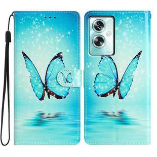 For OPPO A79 5G / A2 5G Colored Drawing Leather Phone Case(Blue Butterfly)