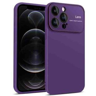 For iPhone 12 Pro Laminated Large Window TPU Phone Case(Purple)