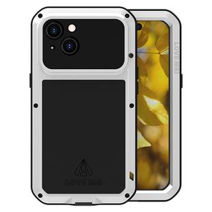 For iPhone 15 LOVE MEI Metal Shockproof Life Waterproof Dustproof Phone Case(Silver)