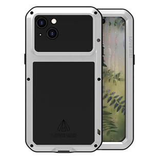 For iPhone 15 Plus LOVE MEI Metal Shockproof Life Waterproof Dustproof Phone Case(Silver)