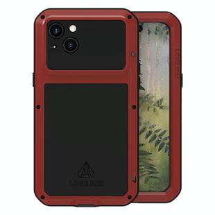 For iPhone 15 Plus LOVE MEI Metal Shockproof Life Waterproof Dustproof Phone Case(Red)